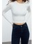 Stil Kadın Viskoz Yumuşak Kumaşlı Fitted Esnek Bluz Crop Örme Slim Kalıp 1