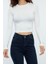 Stil Kadın Viskoz Yumuşak Kumaşlı Fitted Esnek Bluz Crop Örme Slim Kalıp 2