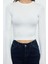 Stil Kadın Viskoz Yumuşak Kumaşlı Fitted Esnek Bluz Crop Örme Slim Kalıp 4