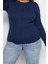Stil Kadın Fitilli Bluz Crop Örme Fitted Kalıp Büyük Beden 2