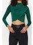 Stil Kadın Drapeli Crop Bluz Super Crop Örme Slim Kalıp 1