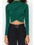 Stil Kadın Drapeli Crop Bluz Super Crop Örme Slim Kalıp 3