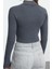 Stil Kadın Yıkamalı Fermuarlı Fitted Vücuda Oturan Fitilli Esnek Bluz Regular Örme Slim Kalıp 5
