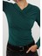 Stil Kadın Büzgü Drape Detaylı Fitted Vücuda Oturan Kollu Esnek Bluz Regular Örme Slim Kalıp 1