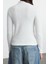 Kadın Moda Şık Üst Giyim Regular Dik Yaka Slim Kalıp Örme Fitted Vücuda Oturan Dokulu Esnek Bluz 5