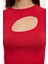 Stil Kadın Cut Out Detaylı Fitted Vücuda Oturan Fitilli Esnek Bluz Regular Örme Slim Kalıp 2