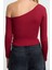 Stil Kadın Fitted Vücuda Oturan Omzu Açık Fitilli Bluz Crop Örme Slim Kalıp Düşük Kol 4