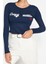 Stil Kadın Baskılı Fitted Vücuda Oturan Esnek Ribana Bluz Crop Örme Slim Kalıp 1