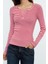 Stil Kadın Çıtçıtlı Fitted Vücuda Oturan Fitilli Esnek Bluz Regular Örme Slim Kalıp 2