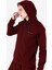 Bordo Erkek Fermuarlı Kapüşonlu Sweatshirt 23N-1121 4