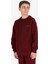 Bordo Çocuk Fermuarlı Kapüşonlu Sweatshirt 23N-3121 1