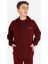 Bordo Çocuk Fermuarlı Kapüşonlu Sweatshirt 23N-3121 2