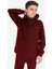 Bordo Çocuk Fermuarlı Kapüşonlu Sweatshirt 23N-3121 5