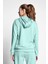 Comfort Fit 23BTBS002118011 Yeşil Kadın Fermuarlı Kapüşonlu Sweatshirt 23B-2118 4