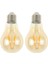 2 Adet Rustik 4W A60 LED Filament Ampul Bal Cam E27 Sarı Işık Dekoratif Vintage Aydınlatma 1