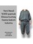 Medıum Beden - Kısa Kollu Demans Tulumu Hasta Bakım Kıyafeti Pamuklu Ekose Kumaş Ribanalı 5