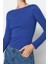 Stil Kadın Pamuklu Esnek Fitted Vücuda Oturan Esnek Bluz Crop Örme Slim Kalıp 1