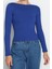 Stil Kadın Pamuklu Esnek Fitted Vücuda Oturan Esnek Bluz Crop Örme Slim Kalıp 5
