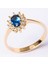 Gümüş Yüzük - Gümüş Yüzük - 1.05 Karat Safir Topaz 0.30 Karat Pırlanta (Signty) Taşlı Vintage 925 Ayar Gümüş Yüzük 2