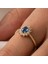 Gümüş Yüzük - Gümüş Yüzük - 1.05 Karat Safir Topaz 0.30 Karat Pırlanta (Signty) Taşlı Vintage 925 Ayar Gümüş Yüzük 3