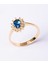 Gümüş Yüzük - Gümüş Yüzük - 1.05 Karat Safir Topaz 0.30 Karat Pırlanta (Signty) Taşlı Vintage 925 Ayar Gümüş Yüzük 4