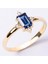 Gümüş Yüzük - Octagon Kesim Safir Taşlı 0.95 Karat Pırlanta Montorü Şık 925 Ayar Gümüş Yüzük 3