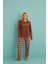 50902-53 Kadın Sleep Mode Ekose Uzun Kollu Pijama Takım 1