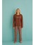 50902-53 Kadın Sleep Mode Ekose Uzun Kollu Pijama Takım 2