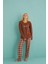 50902-53 Kadın Sleep Mode Ekose Uzun Kollu Pijama Takım 3