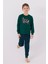 3131 Noel Let It Snow Erkek Çocuk Yeşil Uzun Kol Pijama Takım 2