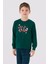 3131 Noel Let It Snow Erkek Çocuk Yeşil Uzun Kol Pijama Takım 3