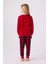 3105 Garson Noel Let It Snow Kız Çocuk Kırmızı Uzun Kol Pijama Takım 5