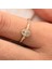 Altın Yüzük - 0.50 Karat Swarovski Taşlı Modern Tasarım 14 Ayar Altın Evlilik Teklifi Yüzüğü 5