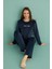 13166-11 Kadın Ladies Night Kadife Uzun Kol Pijama Takım 5
