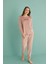 13165-9 Kadın Be Happy Kadife Manşetli Pijama Takım 2