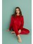 13166-18 Kadın Slient Night Kadife Uzun Kol Pijama Takım 4