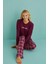 50902-54 Kadın Sleep Mode Milan Kumaş Uzun Kol Ekoseli Pijama Takım 4