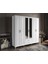 Ücretsiz Montaj - %100 MDF Gözde 6 Kapaklı Aynalı Beyaz Gardırop - MDF Dolap - Elbise Dolabı 3