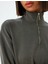 Yarım Fermuarlı Spor Sweatshirt Dik Yaka Rahat Kalıp Kalın Modal Kumaş 5