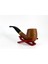 Bent Apple Briar (Gül Kökü) 9 mm Filtreli El Yapımı Pipo - Kahverengi 1748 4