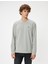 Bisiklet Yaka Sweatshirt Minimal Baskılı Basic Interlok Kumaş Pamuk Karışımlı 3