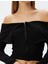 Crop Tişört Uzun Kollu Fermuarlı Fitilli Omzu Açık Slim Fit 5