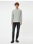 Bisiklet Yaka Sweatshirt Minimal Baskılı Basic Interlok Kumaş Pamuk Karışımlı 2