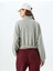 Rahat Kalıp Dik Yaka Crop Fermuarlı Sweatshirt 4