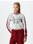 Crop Slim Fit Dik Yaka Kolej Baskılı Fermuarlı Sweatshirt 3