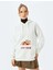 Slogan Baskılı Kapüşonlu Kanguru Cepli Oversize Sweatshirt 3