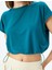 Crop Bisiklet Yaka Beli Lastikli Nefes Alan Kumaş Spor Tişört 5