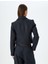 Slim Fit Gold Düğme Detaylı Cepli Crop Tüvit Blazer Ceket 4