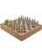 Büyük Boy Metal Osmanlı-Bizans Satranç Takımı Parlak ve Rustik Desenli Sandıklı Mdf TAHTASI(36X36 Cm.) 2