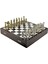 Büyük Boy Metal Ingiliz Satranç Takımı Parlak ve Ceviz Desenli Sandıklı Mdf TAHTASI(36X36X6 Cm.) 2